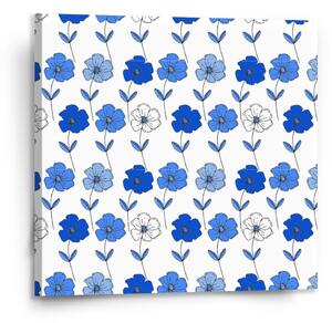 Sablio Obraz Modré květiny - 110x110 cm