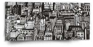 Sablio Obraz Kreslené mrakodrapy - 110x50 cm