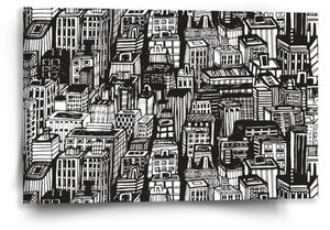 Sablio Obraz Kreslené mrakodrapy - 60x40 cm