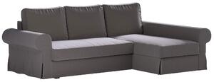 Potah na pohovku IKEA Backabro rozkládací se šezlongem barva hnědá látka sametová