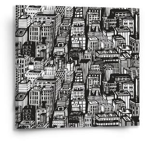 Sablio Obraz Kreslené mrakodrapy - 50x50 cm