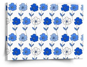 Sablio Obraz Modré květiny - 150x110 cm