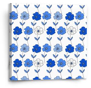 Sablio Obraz Modré květiny - 50x50 cm