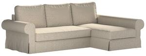 Potah na pohovku IKEA Backabro rozkládací se šezlongem barva béžová látka pletený vzor