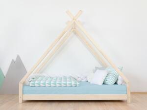 Dětská domečková postel TAHUKA ve tvaru týpí - Nelakovaná, 90x160 cm