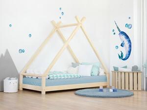 Dětská domečková postel TAHUKA ve tvaru týpí - Nelakovaná, 90x200 cm