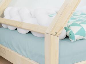 Dětská domečková postel TAHUKA ve tvaru týpí - Nelakovaná, 80x180 cm