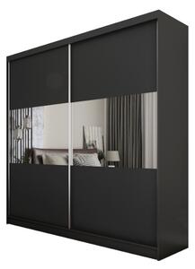 Posuvná šatní skříň SARANO, 200x216x61, černá