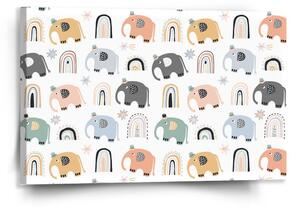 Sablio Obraz Animovaní sloni - 120x80 cm