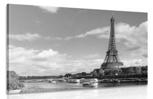 Obraz nádherní panorama Paříže v černobílém provedení - 90x60 cm