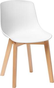 Židle z umělé hmoty s dřevěnými nohami Dave, 2 ks
