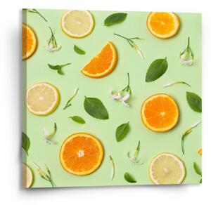Sablio Obraz Citrus a květ - 110x110 cm