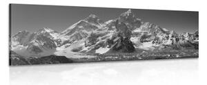 Obraz nádherný vrchol hory v černobílém provedení - 150x50 cm