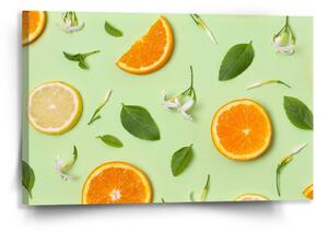 Sablio Obraz Citrus a květ - 120x80 cm