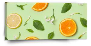 Sablio Obraz Citrus a květ - 110x50 cm