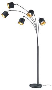 Stojací oblouková lampa TOMMY černá/zlatá