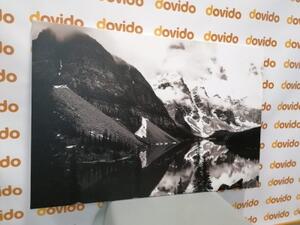 Obraz nádherná horská krajina v černobílém provedení - 60x40 cm