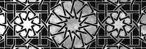 Obraz orientální mozaika v černobílém provedení - 135x45 cm