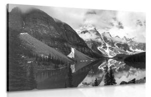 Obraz nádherná horská krajina v černobílém provedení - 120x80 cm