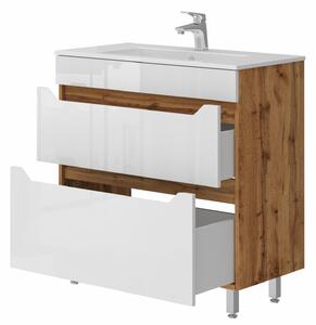 Kingsbath Neo Wotan Oak 80 koupelnová skříňka s umyvadlem