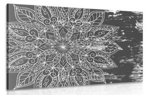 Obraz textura Mandaly v černobílém provedení - 90x60 cm
