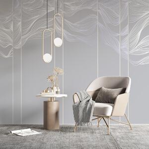 Fototapety Plynoucí bílé abstraktní vlny na světle šedém pozadí, Fototapety moderní, w08263v1 : uwalls.cz