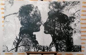 Obraz podoba lásky v černobílém provedení - 60x40 cm