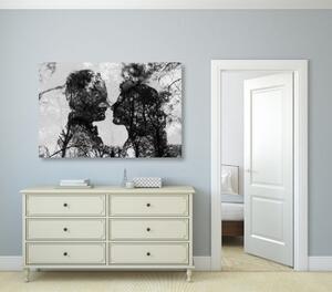 Obraz podoba lásky v černobílém provedení - 60x40 cm