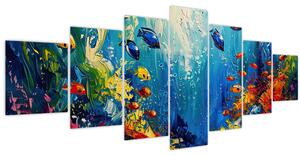 Obraz - Malba podmořského světa (210x100 cm)