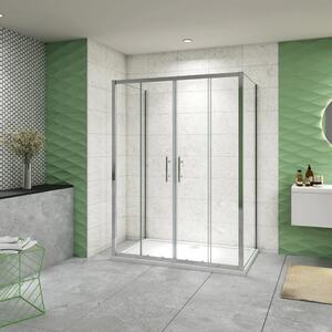 Sprchový kout do U SYMPHONY D4 120 × 70 × 70 cm s posuvnými dveřmi – chrom
