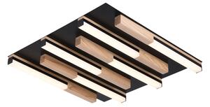 Černé dřevěné LED závěsné svítidlo ELIOT
