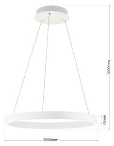 Orion - LED Stm. lustr na lanku KOLK LED/60W/230V 2700/3000/4000K pr. 60 cm bílá