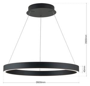 Orion- LED Stm. lustr na lanku KOLK LED/60W/230V 2700/3000/4000K pr. 60 cm černá