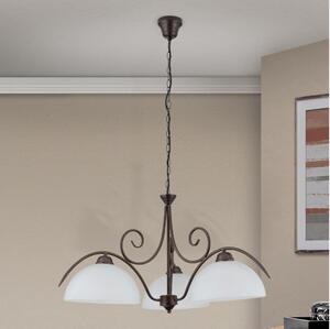 Orion - Lustr na řetězu RULA 3xE27/40W/230V pr. 70 cm bílá/bronz