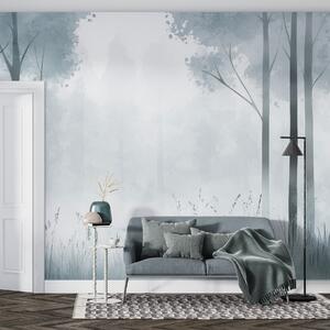 Fototapety Akvarel les, mlha, stromy, tráva, přírodní krajina, šedá barva, Fototapety příroda, w01563v3 : uwalls.cz