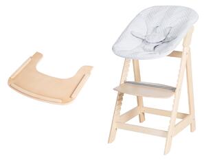 Roba Sada dětské vysoké židličky Born Up 2 v 1 s pultíkem, přírodní (800006091)
