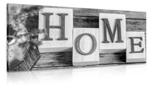 Obraz písmenka Home v černobílém provedení - 100x50 cm