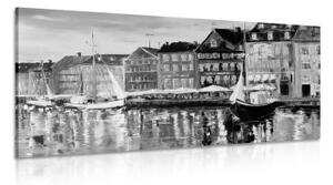 Obraz olejomalba Benátky v černobílém provedení - 100x50 cm