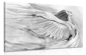 Obraz svobodný anděl v černobílém provedení - 60x40 cm
