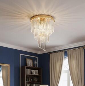 Ideal Lux - Křišťálový přisazený lustr CARLTON 12xE14/40W/230V pr. 50 cm zlatá