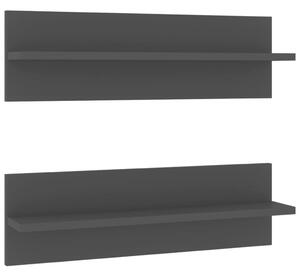 Nástěnné police 2 ks šedé 60 x 11,5 x 18 cm dřevotříska
