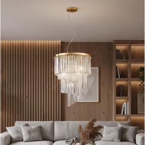 Ideal Lux - Křišťálový lustr na lanku CARLTON 12xE14/40W/230V pr. 50 cm zlatá