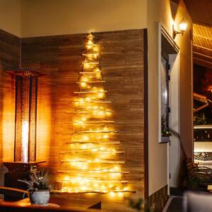 Vingo Velký závěsný dřevěný vánoční stromek s LED osvětlením - 205 cm