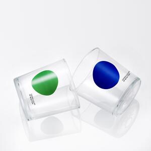 Set karafy a 2 sklenic United Colors of Benetton / 108 cl / 2x 35 cl / sklo s barevnými puntíky