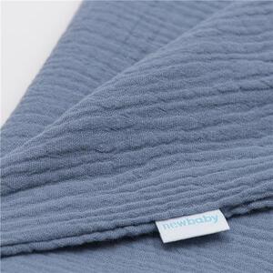 NEW BABY Dětská mušelínová deka modrá Bavlna 100x80 cm