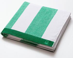 Plážová osuška Casa United Colors of Benetton / 90 x 160 cm / BE-0201 / 100% bavlna froté / zelená / bílá