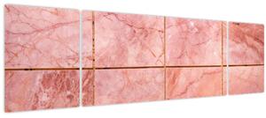 Obraz - Růžové, mramorované dlaždice (170x50 cm)