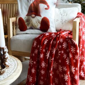 Vánoční deka | SNOWFLOCK | v červených sněhových vločkách | 130x170 cm Homla