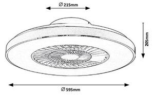 Rabalux - LED Stmívatelné stropní svítidlo s ventilátorem LED/40W/230V + DO