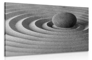 Obraz relaxační kámen v černobílém provedení - 90x60 cm